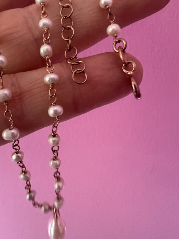 Delziosa Necklace - collier 925 rose gold silver with pearls and 3 pearls pendant - Image 8