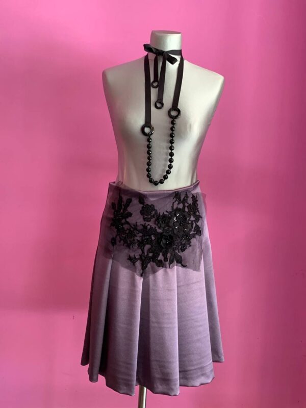 George Orwell - pleated skirt in lilac satin