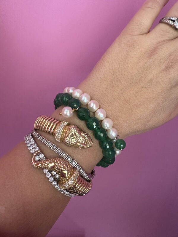 Bracciale Bisette - Agata verde  sfere con charm - immagine 11