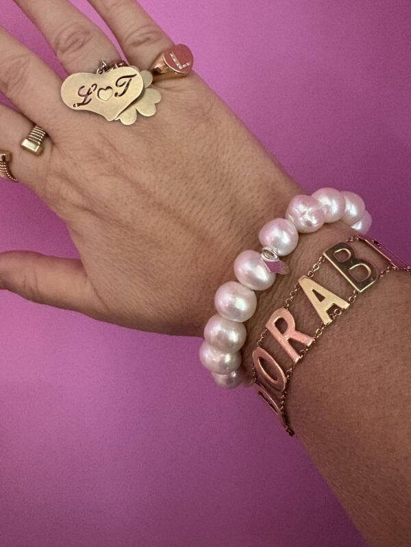 BISETTE Bracelet -  Big Cultured pearls  and charm